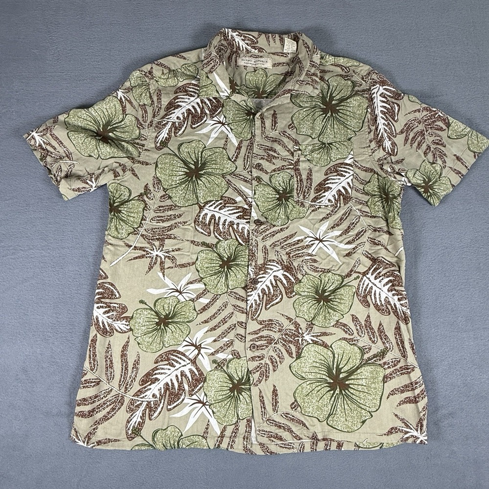 ISLAND Republic Men's Hawaiian Shirt‎ 2XL Washable 100% Silk Front Pocket